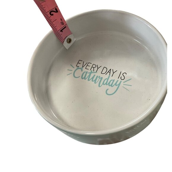 Every Day Is Caturday Ceramic Cat Bowl - Picture 3 of 4